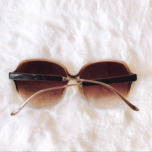 Charlotte Brown Oversized Metal Round Sunglasses - Picture 6 of 8